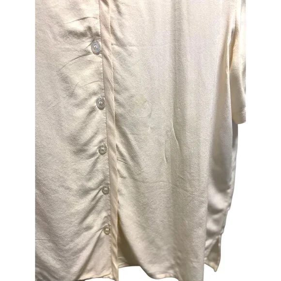 Spencer Jeremy Vintage 90’s Silk Blouse Cream Size M - Picture 7 of 15